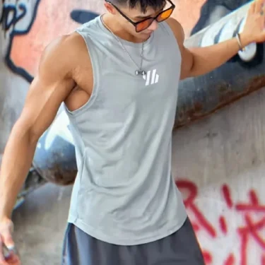 Vest 2025 newest Summer Gym Vest High Quality mesh Shirt Sleeveless T-shirts Tank Tops running Fitness Sports Vest Men Clothing 5