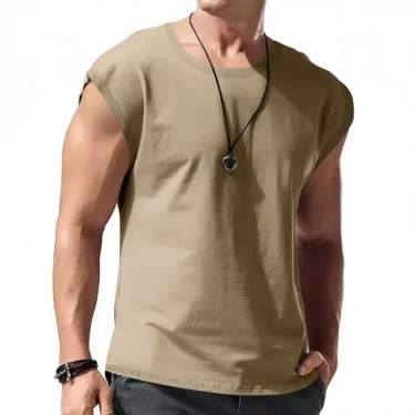 Men's Wear New Sleeveless T-shirt Men's Summer Leisure Sports Loose fitting Men's Short vest sir 4