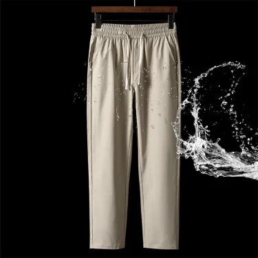 Men's Summer Pants Casual Sweatpants Ice Silk Quick Dry Light Weight Travel Mens Elastic Waist Jogger Casual Trousers 1