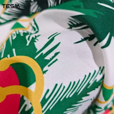 TESM Men Summer Beach Shirt Long-Sleeved Chiffon Style Hawaiian Seaside Shirt High-Definition Printed Tropical Plant Patterns 4