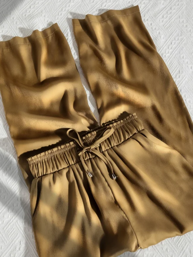 2025 Summer Fashion Women's Casual Trousers Loose Versatile Straight Sunscreen Wide Leg Pants 5