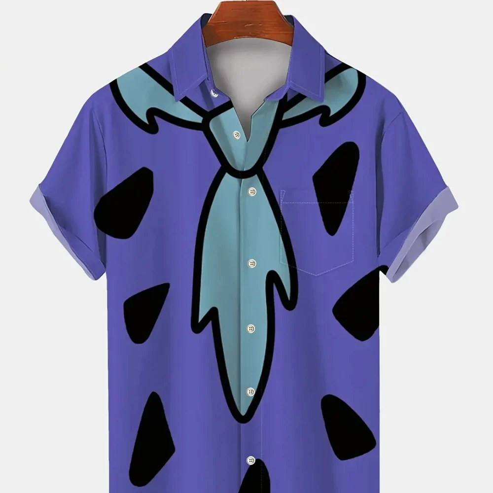 Tie Geometric Graphic Men's Shirt Fashion Hawaiian Shirts Clothing Button Summer Streetwear Men Clothes 2