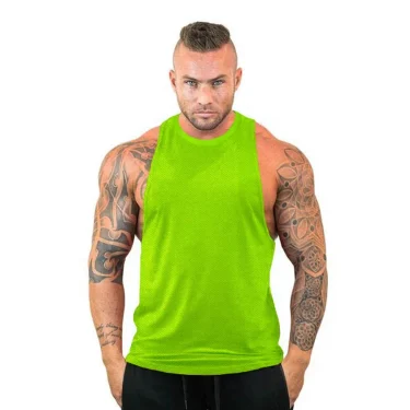 Summer New Fashion Casual Plain Gym Vest Mesh Quick Drying Breathable Mens Fitness Clothing Bodybuilding Tank Tops 4