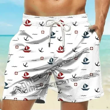 Hawaii Men's Swimwear Shorts 3D Print Beachwear Sexy Swim Trunk Men Surf Board Short Drawstring Trunk Quick Dry Short 1