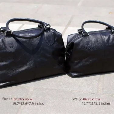 Fashion Genuine Leather Travel Bag Men's Luggage Bags Large Male Duffle Bag weekend Women Shoulder Bag Big Tote Handbag Black 2