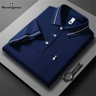 2025 Summer New Men's Business Casual Polo Shirt Summer Fashion Casual Short Sleeve Comfortable Breathable Top 1