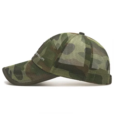 2023 Camouflage Summer Baseball Cap For Men Full Mesh Big Brim Snapback Hat Fashion Adjustable Lettter Embroidery Fishing Cap 4