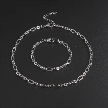My Shape Punk Paperclip Bracelets for Women Men Oval Chains Cable Chain Bangle Stainless Steel Fashion Wrist Jewelry Wholesale 4