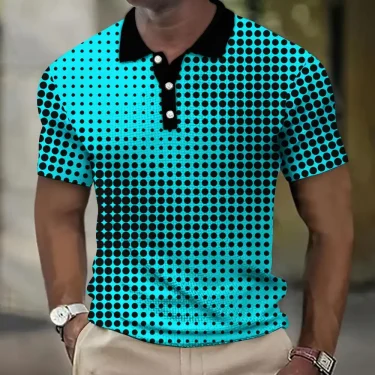 \Hot Sell Polo T-Shirt For Men 3d Spot Printed Men'S Clothing Street Casual Short Sleeved Fashion Tops Loose Oversized Shirt 1