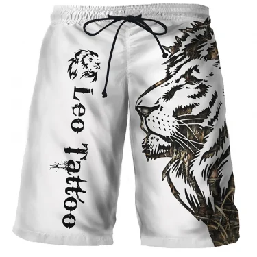 Cool Tiger Lion Wolf Summer Swimwear Shorts Comfortable Surf Board Shorts Quick Dry Swimsuit Sport Trunks Men's Beach Shorts Boy 3