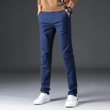 KSTUN Spring Summer New Casual Pants Men Cotton Slim Fit Chinos Fashion Trousers Male Brand Clothing Basic Mens Pants 2