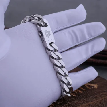 Viking Cast Cuban Chain Men's Bracelet Stainless Steel Fine Polished Chain Four Sides Cut Boyfriend Gift Wholesale 1