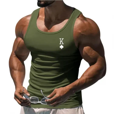 The 2025 New Men's Fitness Vest Is a Must-have For Summer Gyms, Featuring a stylish sleeveless T-shirt with letter prints 2