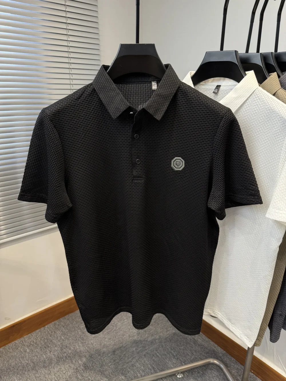 Men's summer new brand POLO shirt luxurious high-end customized relief design short sleeve fashionable elastic breathable Tshirt 6