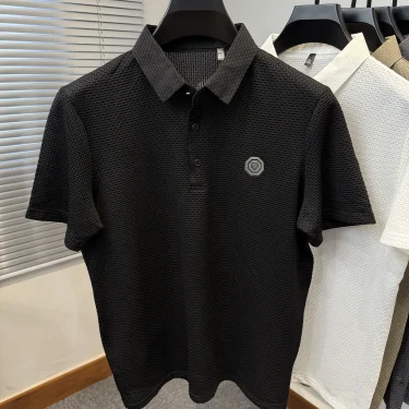 Men's summer new brand POLO shirt luxurious high-end customized relief design short sleeve fashionable elastic breathable Tshirt 6