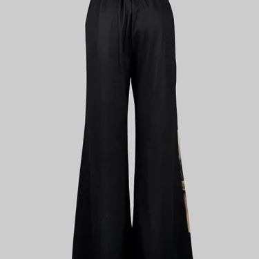 Lemongor Female High Waisted Loose Flower Printed Trousers Bottoms 2024 New Autumn Winter Loose Fashion Casual Wide Leg Pants 2