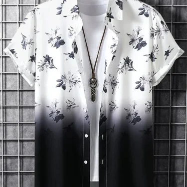 Hawaiian Plant Style men's Shirts Summer Beach Party Short Sleeved Shirt Men's Outdoor Breathable Top Fashion Street Clothing 4
