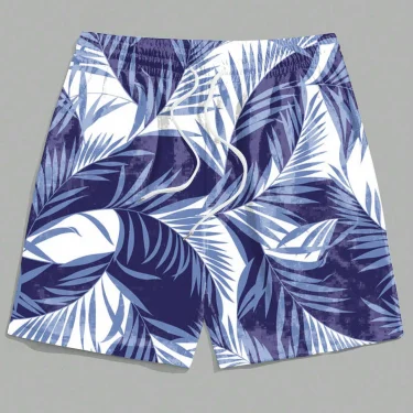 Men's Designer 3D-Printed Vacation Shorts - High-End Tropical Foliage Patterns For Island Getaways 3
