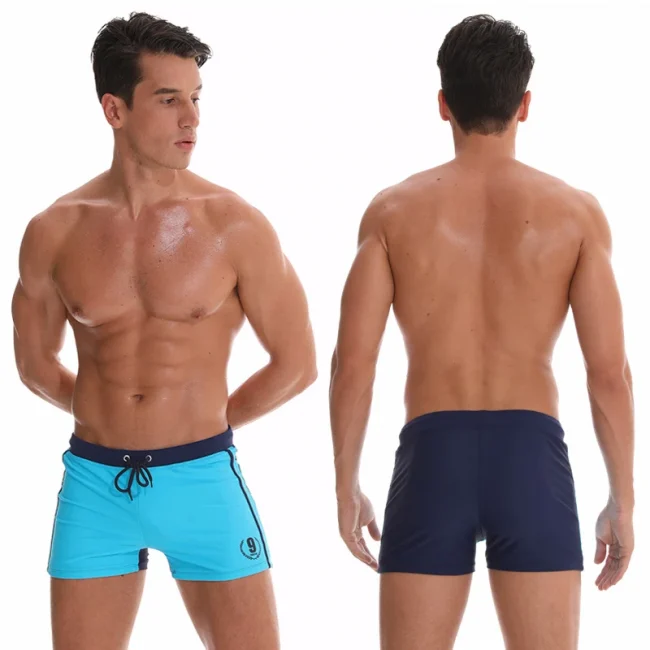 Hot Swimwear Mens Breathable Swimsuits Man Swim Trunks Boxer Briefs Sunga Swim Suits Maillot De Bain Beach Shorts 2