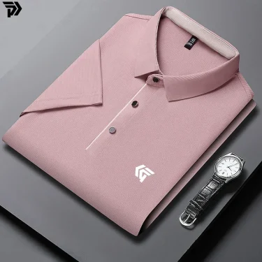 Summer new men's business casual short sleeved shirt, solid color polo shirt, fashionable, breathable, comfortable,versatile top 6
