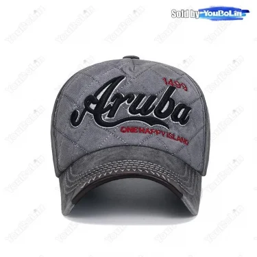 Aruba Letter Embroidered Cotton Adjustable Two-tone Baseball Cap Sun Hat Trucker Caps Dad Hats 4