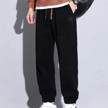 Autumn Winter Men's Corduroy Trousers Baggy Fashion Classic Elastic Waist Thick Outdoors Casual Harem Pants Male Plus Size Gift 4