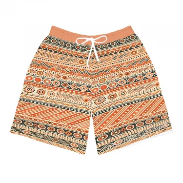 Men's Beach Shorts African Tribe Ankara Pattern Summer Hawaii Men's Pants Elastic Waist 3D Printed Breathable Short Streetwear 5
