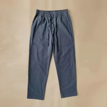 Cotton and linen pants men's summer thin loose straight leg wide-leg ice silk linen nine pants fashion brand high-grade feeling 4