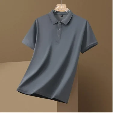 2025 New Summer Polo Shirt Streetwear High Quality Stand Up Collar Polo Shirt Business Men's Clothing Short Sleeve Top T-shirt 5