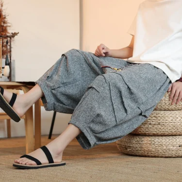 Summer Lantern Pants Men Japan Style Kimono Casual Pant Samurai Harajuku Loose Men Shorts Yukata Wide Leg Trousers Plus Size 5XL 3