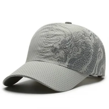 1 pcs Men's Printed Chinese Style Dragon Pattern Quick-Drying Mesh Baseball Cap Outdoor Leisure Fashion Sun Protection 4