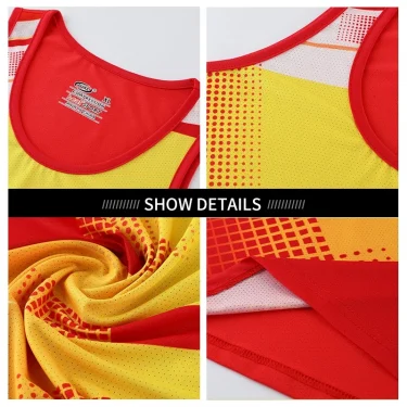 Men Women Track And Field Tracksuit Summer 2 Piece Sleeveless Vest Shorts Set Breathable Jogging Marathon Running Clothes 6