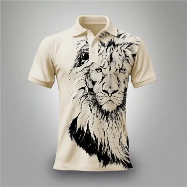 Fashion Short Sleeve Lion Pattern Polos Men's T-Shirts Summer 3D Printing Animal Street Simple POLO Tee 6XL Big Size Casual Tops 3