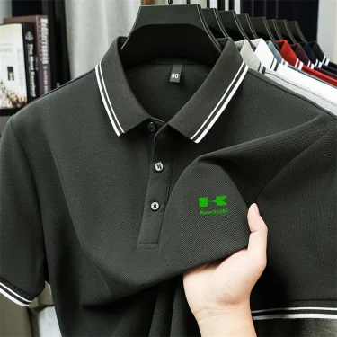 High end Brand Men's 100Cotton Polo Shirt Summer New Fashion Letter Print Lapel Short Sleeve Business Casual Breathable Menswear 5