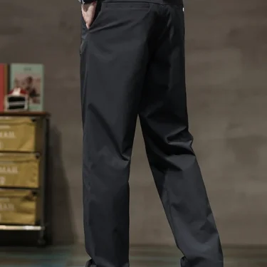 Summer Thin Ice Silk Casual Pants for Men in Solid Color Loose Straight Fashionable Light Business Casual Long Trousers Male 6