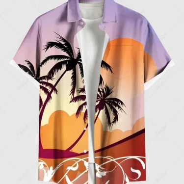 Summer Holiday Men's Hawaiian Shirts 3D Printed Short Sleeved Button Down Lapel Shirts Oversized Tops Casual Shirts For Men 4