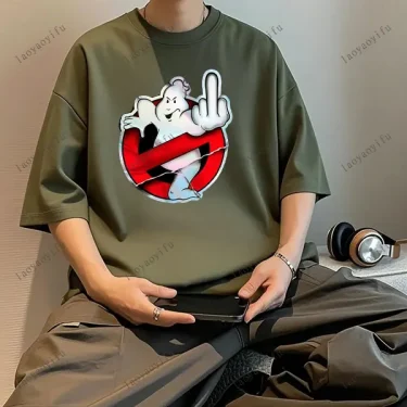 Retro Ghostbusters Men's T-shirt Cotton Top Novel Short-sleeved Round-neck T-Shirt with Pattern Harajuku Creative Tshirt Tops 5
