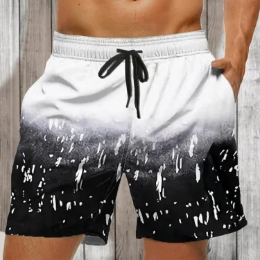 Gradient Colorful Graphic Swim Trunks For Men 3D Print Beach Shorts Summer Casual Quick Dry Sport Surf Short Pant 1