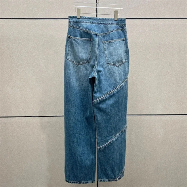 Women's jeans New retro pure cotton low waist straight leg pants for summer 2025 Asymmetric zipper decoration women's pants y2k 4