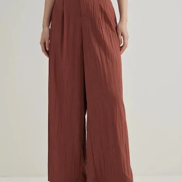 DUSHU【3 Colors】Women Summer Thin Trousers Sunpant Cool draped Long Pants Black Full Length Office Lady Elastic Waist Trouser 2