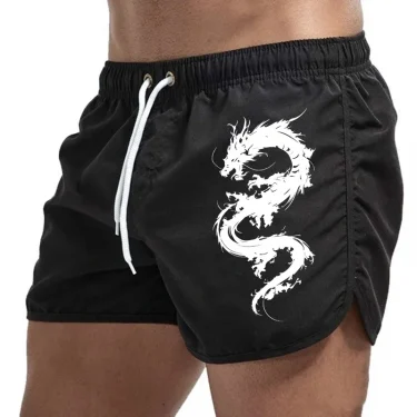 2025 Brand New Mens Board Shorts Chinese Dragon Design Printed Beach Shorts High Quality Male Summer Running Cycling Cool Shorts 1