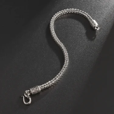 Retro Hemp Twine Rope Metal Bracelet For Men Stainless Steel Punk Gothic Woven Bracelet Biker Accessories Unisex Jewelry Gift 3