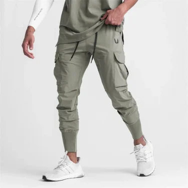 New Men's Cargo Pants Summer Thin Loose Quick-Drying Elastic Leggings Running Training Sweatpants Casual Trend Trousers 1