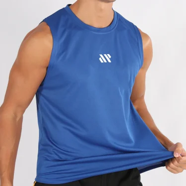 Gym Vest Men's Summer Tank Tops Men Round neck Broad shoulder tops Sleeveless shirt Sport quick-drying Fitness Running Tank Top 2