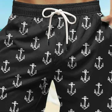 2025 New Men's Board Shorts Swim Shorts Swim Trunks Waist Anchor Quick Dry Short Holiday Beach Hawaiian Casual Micro-elastic 2