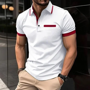 Solid Coloured Printed Polo Men's Clothing Simple 3D Print T-shirts for Men Breathable Men's Short Sleeve Polo Casual Loose Tops 2