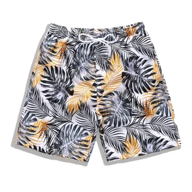 Premium 3D-Printed Men's Hawaiian Shorts - Ultra HD Tropical Leaf & Flower Patterns For Summer Vacation & Beach Parties 1