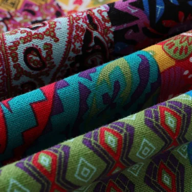 Euro Size Men's Casual Cotton-Linen Pants Paisley Ethnic Print Mid-Waist Drawstring Closure Spring/Fall Casual Pants 5