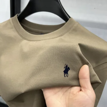 100% pure cotton short sleeve round neck men's T-shirt hot selling luxury brand summer exquisite pony embroidery breathable top 1