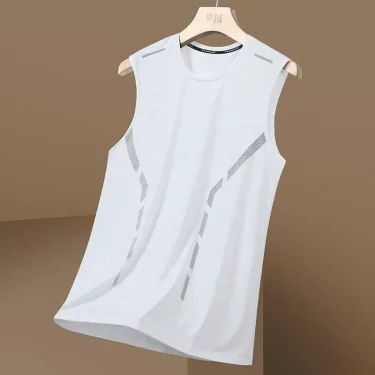 New Sports Quick Dry Sleeveless T-Shirt For Men Summer Men Basketball Gym Clothing Breathable Lightweight Plus Size O-neck Tank 2